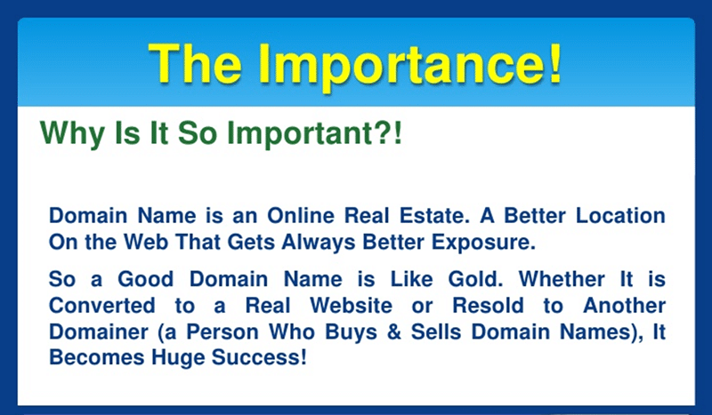 Why is it so important to pick a good domain name?